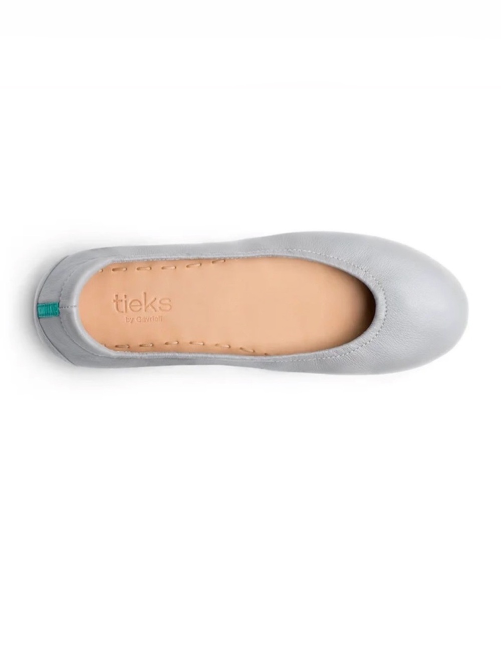 TIEKS BY GAVRIELI Cool Grey Leather Rounded Toe Ballet Flats Work Women’s Size 7
